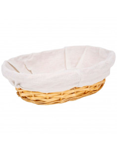 Tradineur - Panera de mimbre tejida a mano - Forma ovalada - Funcional para tu propia cocina o un regalo - 9 x 26 x 20 cm - Colo