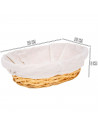 Tradineur - Panera de mimbre tejida a mano - Forma ovalada - Funcional para tu propia cocina o un regalo - 9 x 26 x 20 cm - Colo