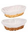 Tradineur - Panera de mimbre tejida a mano - Forma ovalada - Funcional para tu propia cocina o un regalo - 9 x 26 x 20 cm - Colo