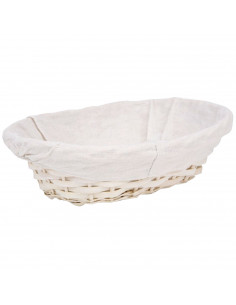 Tradineur - Panera de mimbre tejida a mano - Forma ovalada - Funcional para tu propia cocina o un regalo - 9 x 30 x 26 cm - Colo