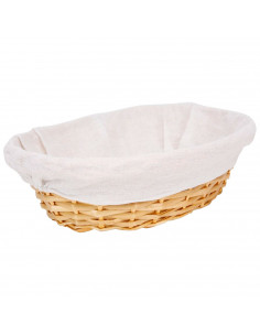 Tradineur - Panera de mimbre tejida a mano - Forma ovalada - Funcional para tu propia cocina - 9 x 30 x 26 cm - Color Marrón Ana