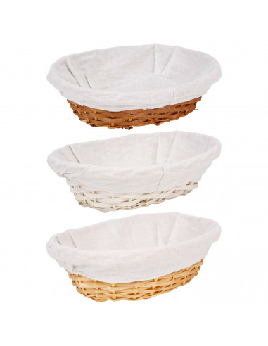 Tradineur - Panera de mimbre tejida a mano - Forma ovalada - Funcional para tu propia cocina - 9 x 30 x 26 cm - Color Marrón Ana