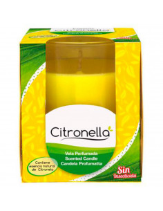 Tradineur - Vela perfumada con aroma de citronela, parafina, repelente de insectos, anti mosquitos, recipiente de cristal, durac