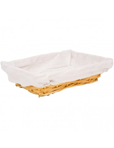 Tradineur - Panera de mimbre tejida a mano - Forma Rectangular - Funcional para tu propia cocina o un regalo - 8 x 26 x 20 cm -