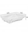 Tradineur - Panera de mimbre tejida a mano - Forma Rectangular - Funcional para tu propia cocina - 8 x 30 x 21 cm - Color Blanco