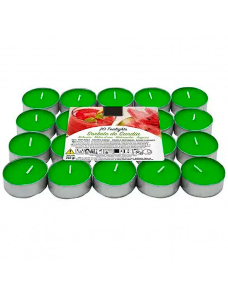 Tradineur - Pack de 20 velas té perfumadas, tealights con aroma, tiempo de combustión: 4,5 horas, decoración del hogar (Sorbete