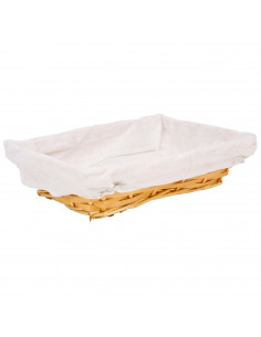 Tradineur - Panera de mimbre tejida a mano - Forma Rectangular - Funcional para tu propia cocina - 8 x 30 x 21 cm - Color Marrón