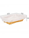 Tradineur - Panera de mimbre tejida a mano - Forma Rectangular - Funcional para tu propia cocina - 8 x 30 x 21 cm - Color Marrón