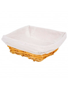 Tradineur - Panera de mimbre tejida a mano - Forma Cuadrada - Funcional para tu propia cocina - 8 x 20 x 20 cm - Color marrón an