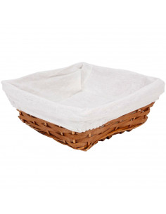 Tradineur - Panera de mimbre tejida a mano - Forma Cuadrada - Funcional para tu propia cocina - 9 x 24 x 24 cm - Color Marrón