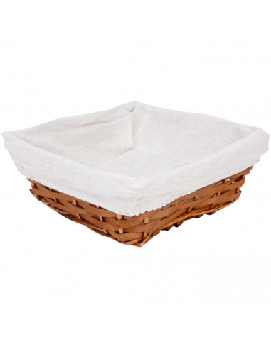 Tradineur - Panera de mimbre tejida a mano - Forma Cuadrada - Funcional para tu propia cocina - 9 x 24 x 24 cm - Color Marrón