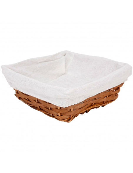 Tradineur - Panera de mimbre tejida a mano - Forma Cuadrada - Funcional para tu propia cocina - 9 x 24 x 24 cm - Color Marrón
