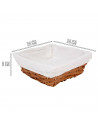Tradineur - Panera de mimbre tejida a mano - Forma Cuadrada - Funcional para tu propia cocina - 9 x 24 x 24 cm - Color Marrón