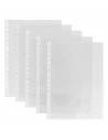 Tradineur - Pack de 10 fundas de plástico transparente A4, multitaladro, 16 agujeros, ordenar y clasificar apuntes, documentos,
