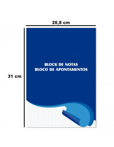 Tradineur - Bloc de notas cuadriculado A4, tapas blandas de cartón, sin anillas, 80 hojas, libreta, cuaderno, uso escolar, ofici