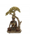 Figura de buda bajo árbol de resina 25 x 16 x 8 cm, estatua decorativa buda sentado, decoración zen para interior
