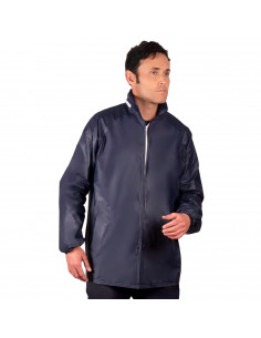 Tradineur - Chubasquero con capucha - Fabricado al 100% poliéster - Costura termoselladas - Talla XL, XXL - Color Azul Oscuro