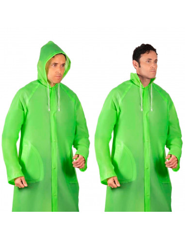 Tradineur - Chubasquero con capucha - Fabricado al 100% poliéster - Costura termoselladas - Talla XL, XXL - Color Verde