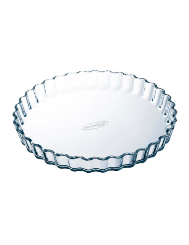Ô Cuisine - Molde de vidrio rizado para tarta 1,3 litros, fuente de vidrio, 27 x 3,5 cm