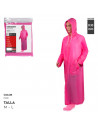Tradineur - Chubasquero con capucha - Fabricado al 100% poliéster - Costura termoselladas - Talla M, L - Color Rosa