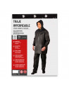 Tradineur - Chubasquero de 2 piezas con capucha - Fabricado al 100% poliéster - Costura termoselladas - Talla XL, XXL - Color Ne