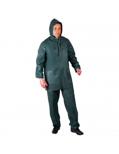 Tradineur - Chubasquero de 2 piezas con capucha - Fabricado al 100% poliéster - Costura termoselladas - Talla XL, XXL - Color Ve