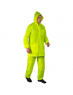 Tradineur - Chubasquero de 2 piezas con capucha - Fabricado al 100% poliéster - Costura termoselladas - Talla XL, XXL - Color Am