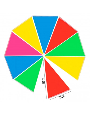Tradineur - Banderín con triángulos multicolor - Fabricado en Plástico - Ideal para decorar una fiesta de cumpleaños, una boda,