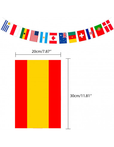 Tradineur - Guirnalda con banderas internacionales - Fabricado en Plástico - Ideal para decorar una fiesta de cumpleaños, una bo
