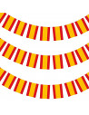 Tradineur - Guirnalda con banderas de España - Fabricado en Plástico - Ideal para decorar una fiesta de cumpleaños, una boda, un