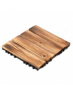 Tradineur - Baldosa de madera natural para terraza - Fácil instalación - Decoración y protección para exteriores - 30 x 30 cm -