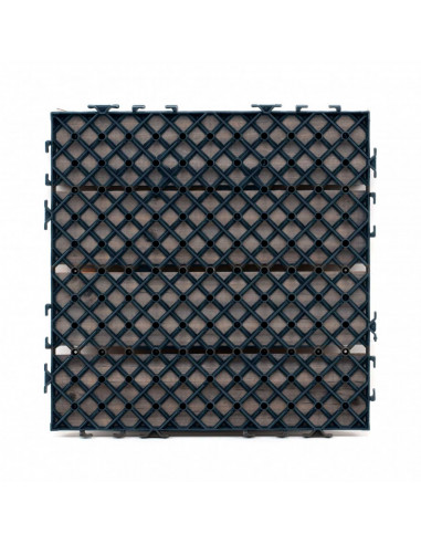 Tradineur - Baldosa de madera natural para terraza - Fácil instalación - Decoración y protección para exteriores - 30 x 30 cm -