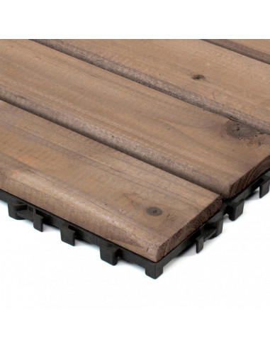Tradineur - Baldosa de madera natural para terraza - Fácil instalación - Decoración y protección para exteriores - 30 x 30 cm -