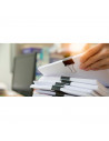Tradineur - Pack de 4 pinzas sujetapapeles, brazos plegables de acero, sujeción de documentos, folios, clips para oficina (Negro