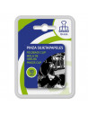 Tradineur - Pack de 10 pinzas sujetapapeles, brazos plegables de acero, sujeción de documentos, folios, clips para oficina (Negr