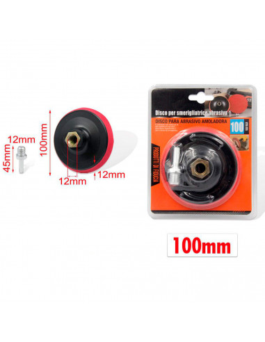 Tradineur - Disco de lijado, plato compatible con lijadoras, amoladoras angulares, pulidoras, incluye enganche de rosca, 12500 R