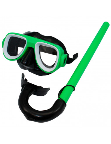 Tradineur - Gafas de buceo con tubo para niños, plástico y goma, accesorio para deportes acuáticos, mar, playa, piscina, talla i