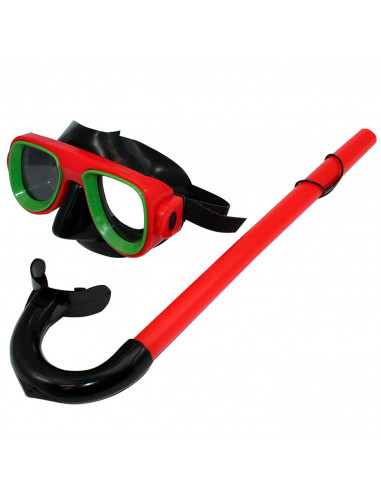 Tradineur - Gafas de buceo con tubo para niños, plástico y goma, accesorio para deportes acuáticos, mar, playa, piscina, talla i