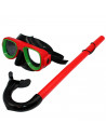 Tradineur - Gafas de buceo con tubo para niños, plástico y goma, accesorio para deportes acuáticos, mar, playa, piscina, talla i
