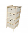 Tradineur - Mueble Auxiliar de madera con 4 Niveles - Cajones de tela - Cajonera, cómoda - Almacenamiento y organización - Inclu