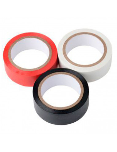 Tradineur - Pack de 3 cintas aislantes autoadhesivas de pvc, instalaciones eléctricas, reparar, proteger y agrupar cables, brico