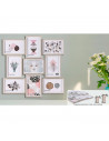 Tradineur - Multimarco de madera para 9 fotos, portafotos, marco múltiple de pared para fotografías de 14 x 9 cm, decoración del