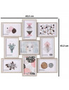 Tradineur - Multimarco de madera para 9 fotos, portafotos, marco múltiple de pared para fotografías de 14 x 9 cm, decoración del