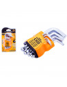 Tradineur - Set de 9 llaves allen de bola, H1.5, H2, H2.5, H3, H4, H5, H6, H8 y H10, llaves hexagonales para tornillos, multiuso