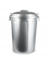 Tradineur - Cubo de basura con asas metálicas y tapa, plástico resistente, contenedor de residuos, papelera, reciclaje, industri