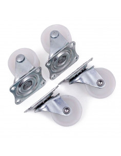Tradineur - Pack de 4 Ruedas para Muebles - Fabricado en Acero Inoxidable - Adaptable para una amplia gama de muebles - Ø 5 x 6