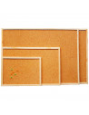 Tradineur - Tablero de corcho natural - Incluye chincheta y accesorios de fijación - Marco de madera - 60 x 40 cm