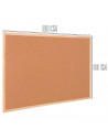 Tradineur - Tablero de corcho natural - Incluye chincheta y accesorios de fijación - Enmarcado en madera - 90 x 60 cm
