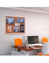 Tradineur - Tablero de corcho natural - Incluye chincheta y accesorios de fijación - Enmarcado en madera - 90 x 60 cm