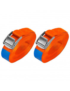 Tradineur - Pack de 2 Correas de amarre con trinquete - Apto para motos, pickup, remolques, etc - Longitud de 5 Metros